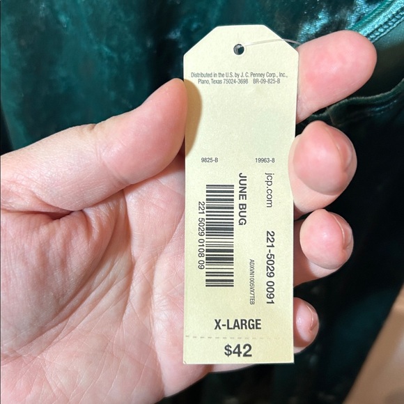 Arizona Jean Company Emerald Green Jewel tone crushed velvet dress size XL nwt - Picture 4 of 5